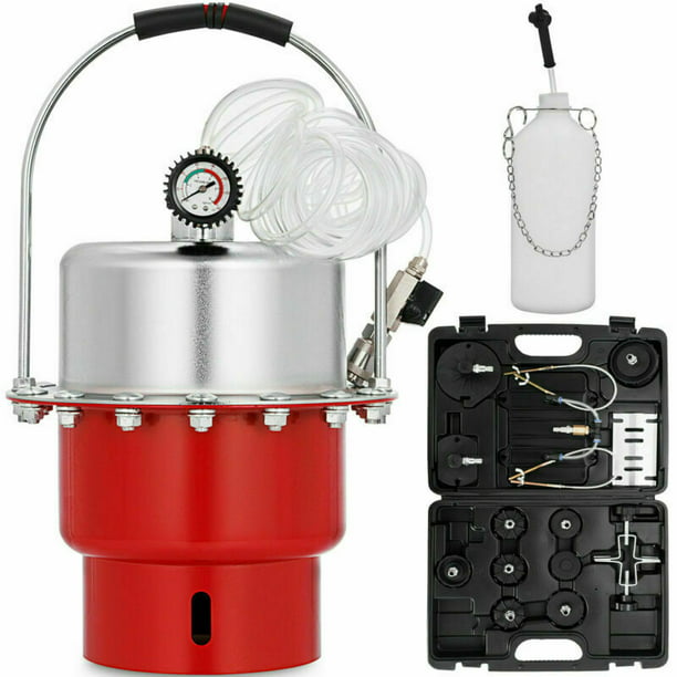 Portable Pneumatic Air Pressure Brake & Clutch Bleeder Valve System Set Kit Tool